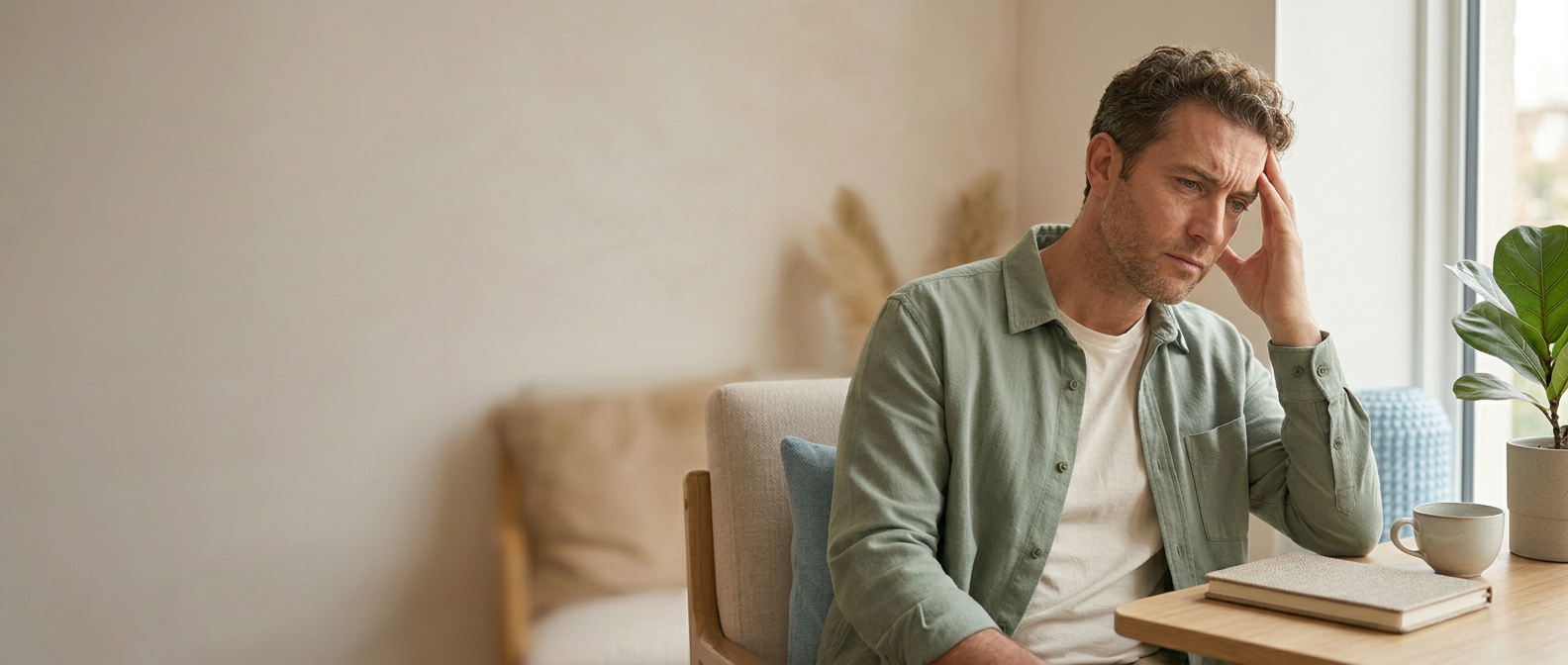 Man neemt een rustig herstelmoment bij burn-out en overspanning