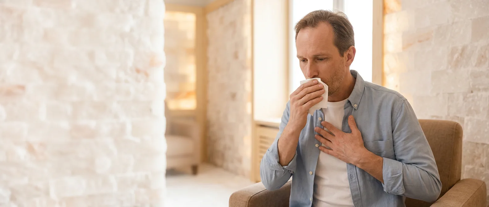 Halotherapie in de zoutkamer bij HaloClinic Nederland voor hoesten