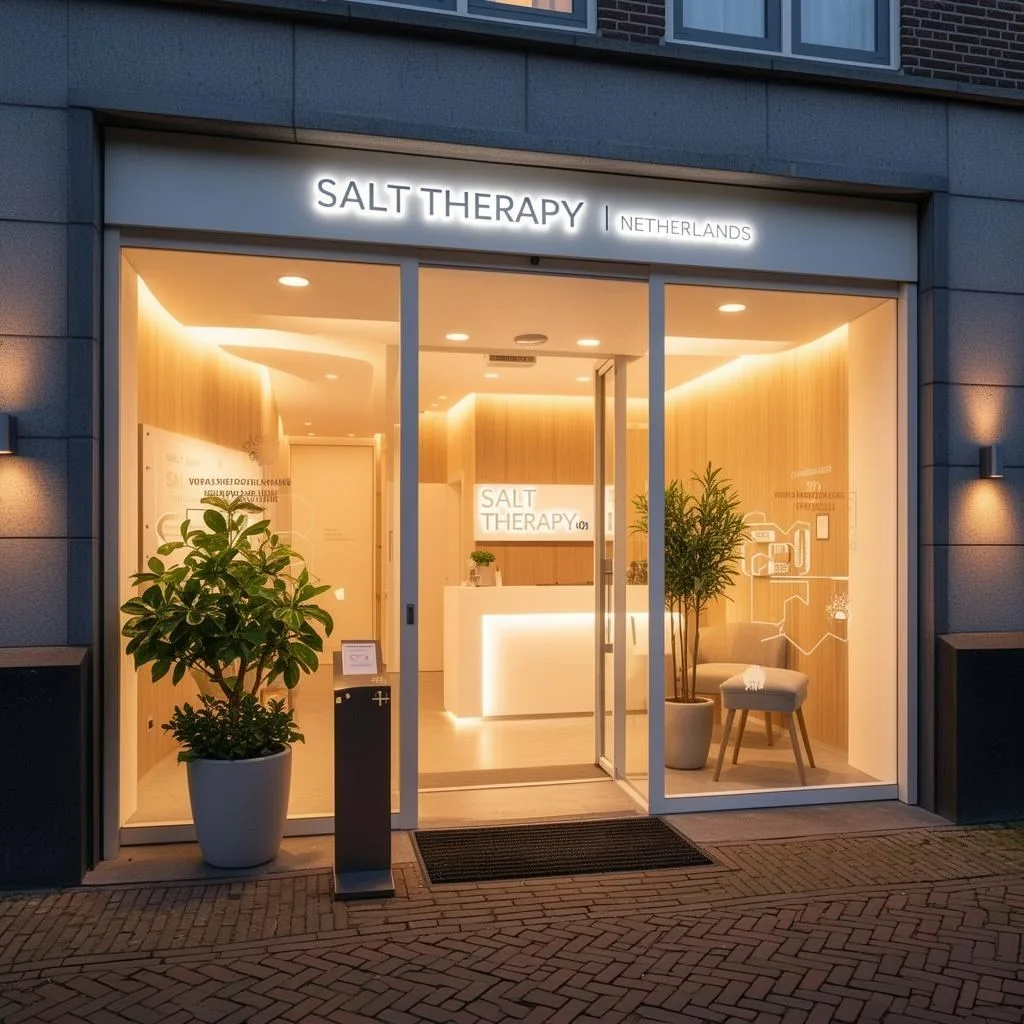 zoutkamer van HaloClinic met witte zoutwanden